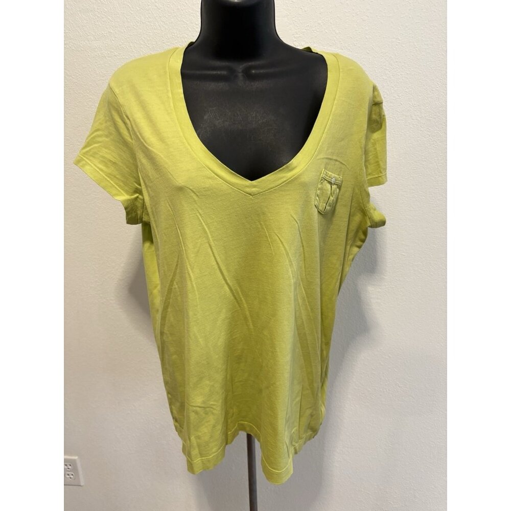 Eddie Baurer Top Blouse T Shirt Women L Large  Cotton V Neck